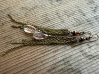 Image 3 of Rutile Quartz in brass earrings / n100