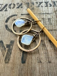 Image 3 of Moonstone and solid brass earrings / n67