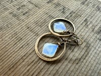 Image 12 of Moonstone and solid brass earrings / n67