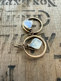 Image 9 of Moonstone and solid brass earrings / n67