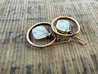 Image 15 of Moonstone and solid brass earrings / n67