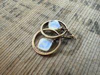 Image 17 of Moonstone and solid brass earrings / n67