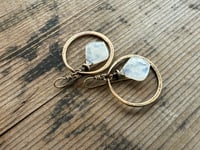 Image 18 of Moonstone and solid brass earrings / n67