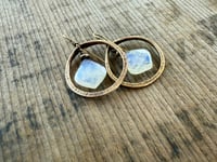 Image 21 of Moonstone and solid brass earrings / n67
