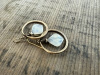 Image 22 of Moonstone and solid brass earrings / n67
