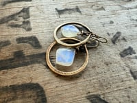Image 24 of Moonstone and solid brass earrings / n67