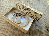 Image 2 of Moonstone and solid brass earrings / n67