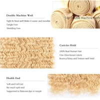 Image 2 of   300G #613 Honey Blonde Color Brazilian Hair Weave Bundle body waves
