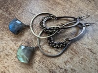 Image 3 of Labradorite brass earrings / n10