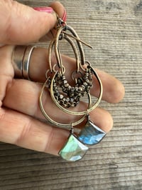 Image 5 of Labradorite brass earrings / n10