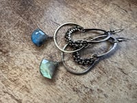 Image 8 of Labradorite brass earrings / n10