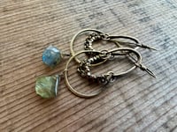 Image 9 of Labradorite brass earrings / n10