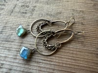 Image 1 of Labradorite brass earrings / n10