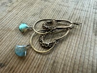 Image 11 of Labradorite brass earrings / n10