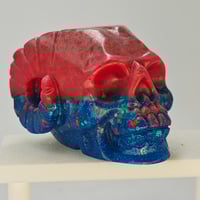Image 1 of Horned skull - blue/red glopal