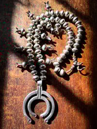 Image 1 of WL&A Handmade Old Style Mercury Dime Squash Blossom Naja Necklace - Length 28" - 468 Grams