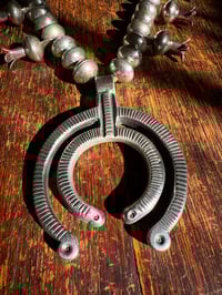 Image 6 of WL&A Handmade Old Style Mercury Dime Squash Blossom Naja Necklace - Length 28" - 468 Grams