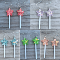Glittery Star Lollipop Earrings