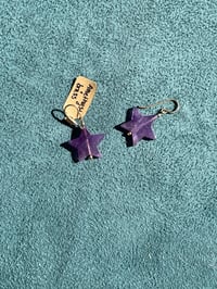 Image 2 of Amethyst Star Dangle Earrings