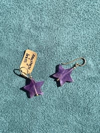 Image 1 of Amethyst Star Dangle Earrings