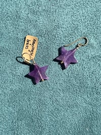 Image 3 of Amethyst Star Dangle Earrings