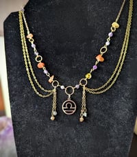 Image 2 of Libra Necklace with real Amethyst beads