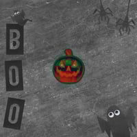 Image 1 of Stickers - Jack O Lantern Retro Orange Glow