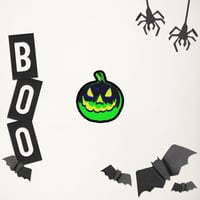 Image 1 of Stickers - Jack O Lantern Vintage Green Black