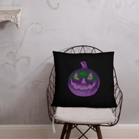 Image 5 of Pillow - Jack O Lantern Retro Purple Glow