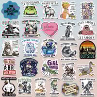 Image 3 of 200 PCS Funny Holographic Stickers for Adults - Waterproof Vinyl Sarcastic Meme Decals