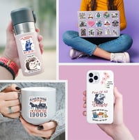 Image 4 of 200 PCS Funny Holographic Stickers for Adults - Waterproof Vinyl Sarcastic Meme Decals