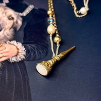 Image 1 of Antique gemstone watch winder necklace