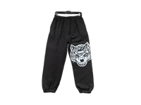 Image 2 of Black panther war custom screen print black/yellow/white sweatpants