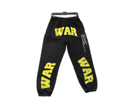 Image 1 of Black panther war custom screen print black/yellow/white sweatpants
