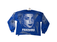 Image 2 of Sade Adu Pac Black panther party NY custom screen print blue/white hoodie