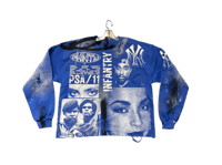 Image 1 of Sade Adu Pac Black panther party NY custom screen print blue/white hoodie
