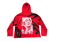 Image 2 of Beyonce Balenciaga NY art dept red/black/white hoodie