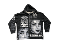 Image 1 of  Sade Adu Black panther party NY custom screen print black/white/red zip up hoodie 