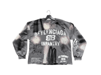 Image 1 of  Beyonce Balenciaga NY art dept navy gray/black/white sweatshirt