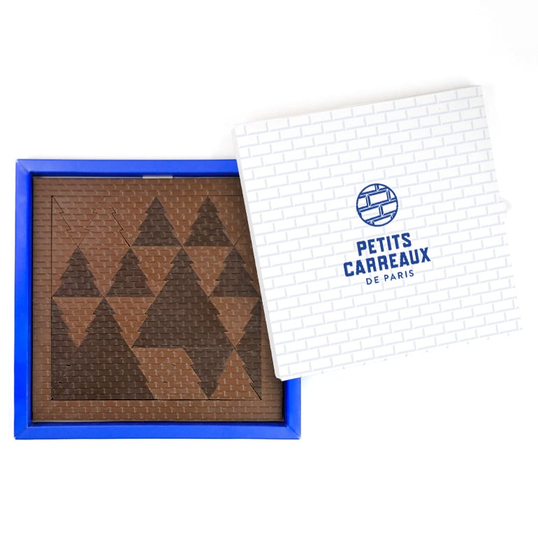 Image of Le Coffret Puzzle Sapins de Noël 2 chocolats