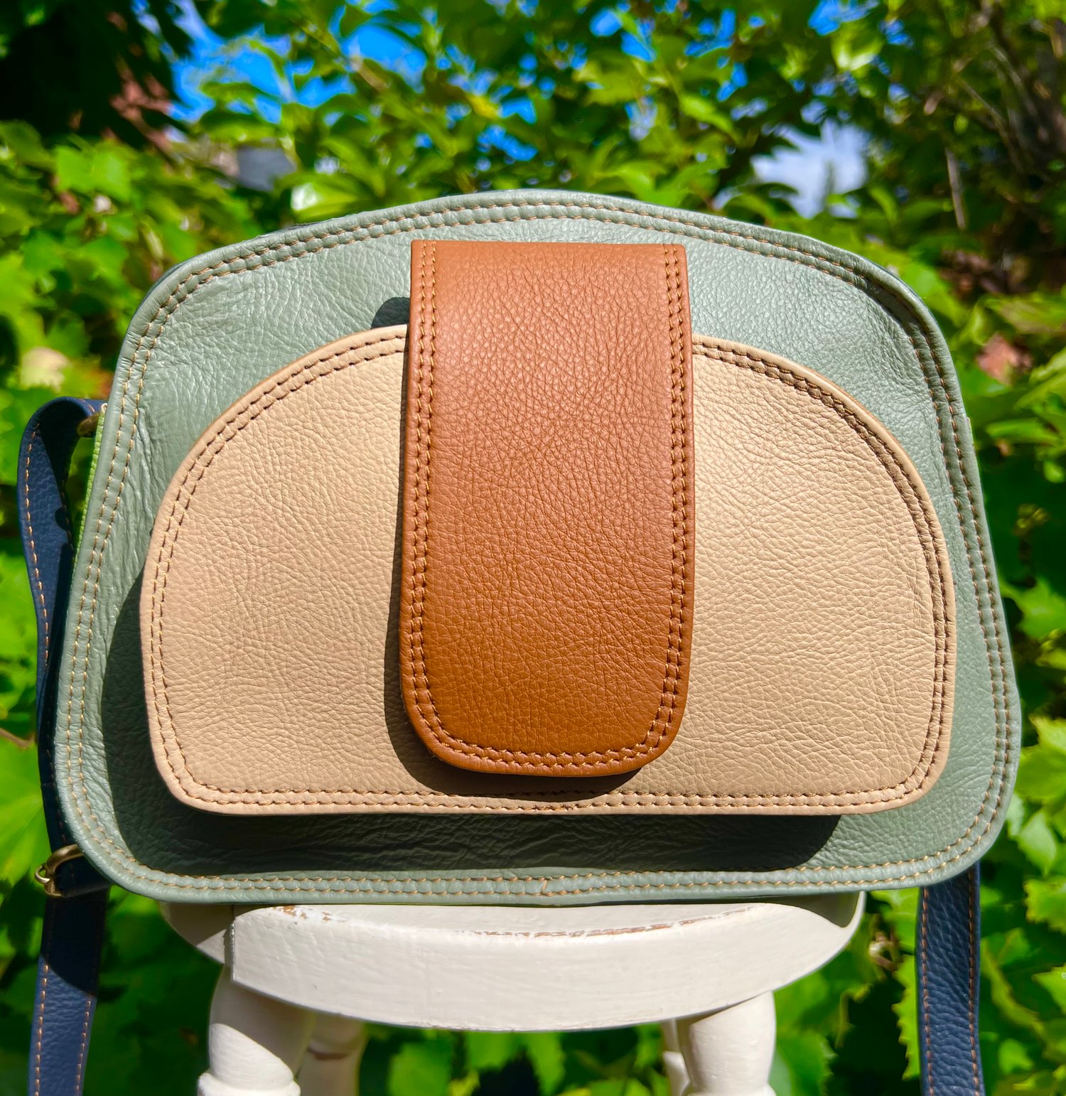 Image of Harlequin Collection - Multi-Coloured Half Moon #8C