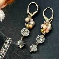 Image 2 of Vintage crystal sterling silver earrings 