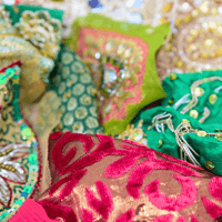 Image 1 of Embellished Sari Snippets - Christmas Mix
