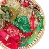 Image 4 of Embellished Sari Snippets - Christmas Mix