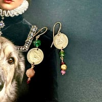 Image 1 of Vintage asymmetrical coin earings