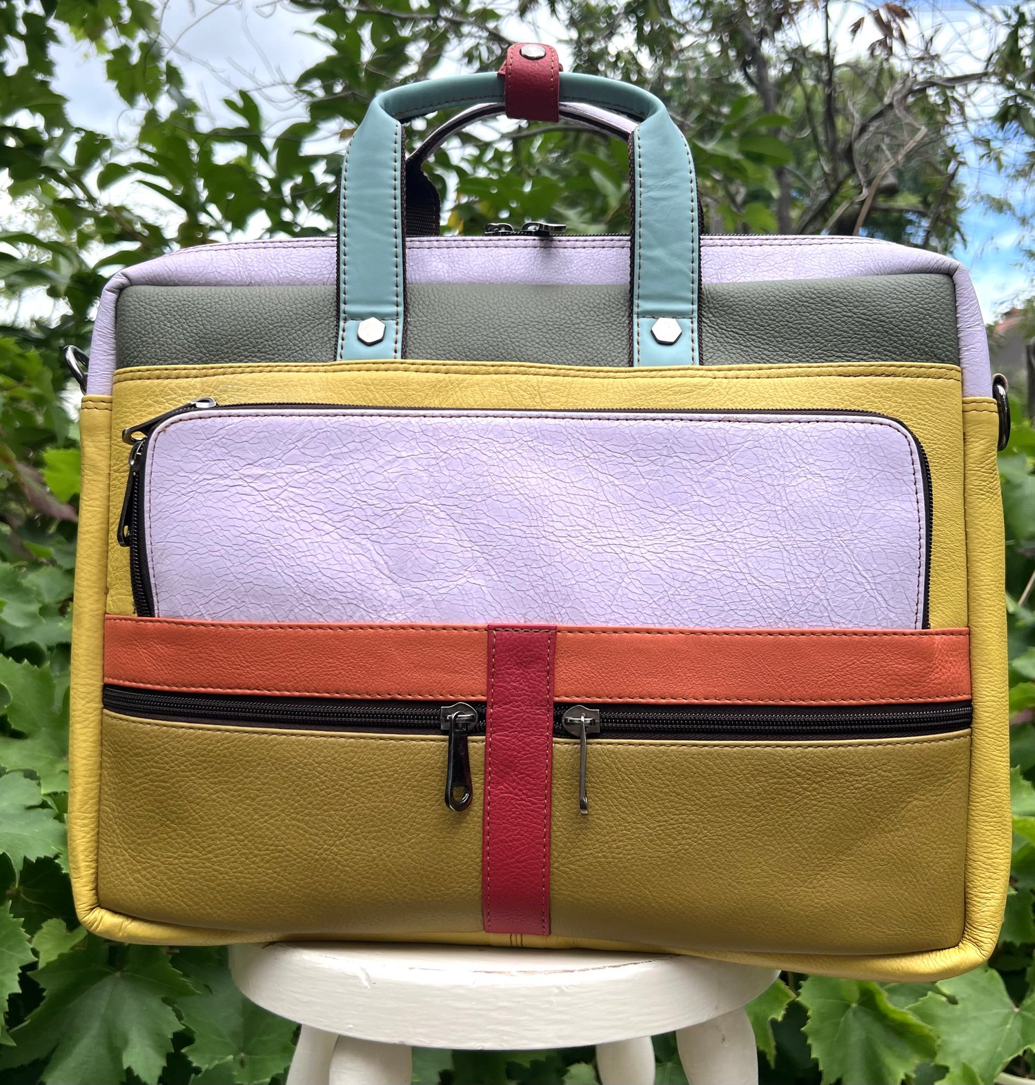 Image of Harlequin Collection - Animal/Recycled Leather Laptop Bag #20A