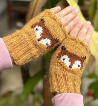 Image 1 of Foxy fingerless mittens - Mimosa - Ready to ship