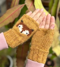 Image 2 of Foxy fingerless mittens - Mimosa - Ready to ship