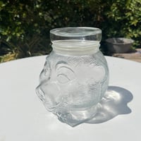 Image 7 of Grande bonbonnière en verre tête d'ours LUMINARC  vintage 1970 bocal Pot à bonbons