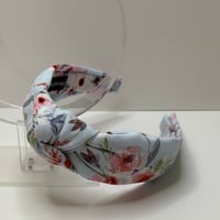 Blue Floral Topknot Headband